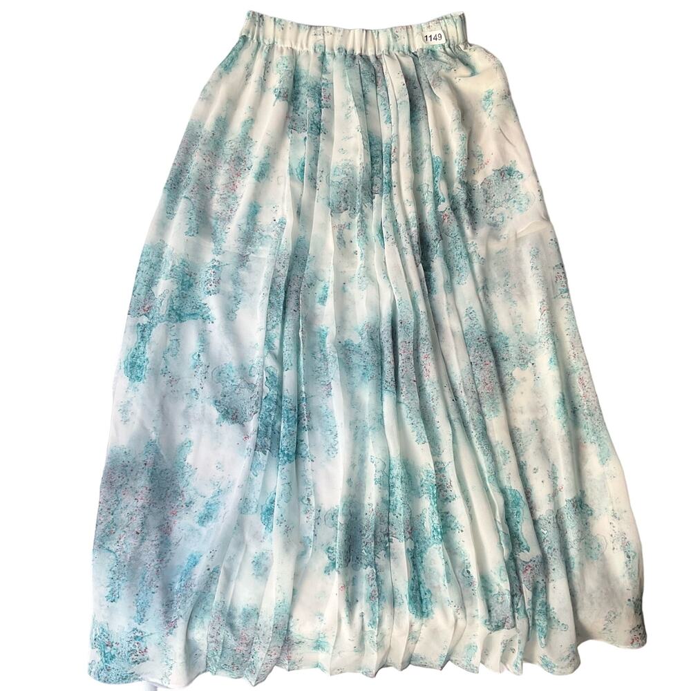 Mossimo Women’s Semi-sheer Floral Maxi Skirt size XS, White & Green